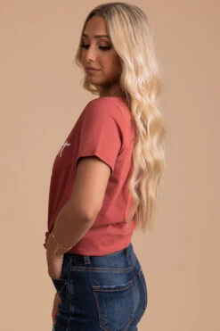 Women Support Women Graphic Tee - Red -Outlet Bella Ella Boutique Store women support women side 5000x