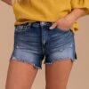Worth The Wait KanCan Denim Shorts - Blue 2 Worth The Wait KanCan Denim Shorts - Blue -Outlet Bella Ella Boutique Store worth the wait front 5000x