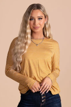 Playing For Keeps Striped Long Sleeve Top -Outlet Bella Ella Boutique Store yellow main 4ff3a923 87d0 4766 af44 f5a7428f5344 5000x
